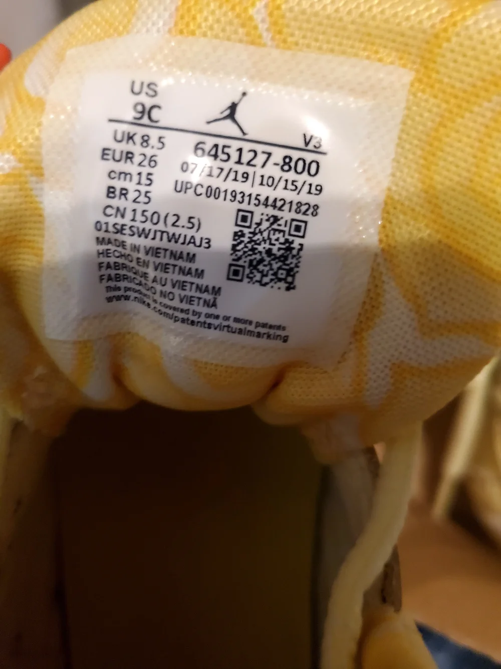 Jordan toddler Yellow High-Top Lace-Up Sneakers